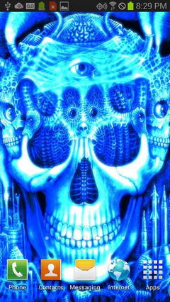 Blue Glowing Skull