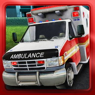 parking avec Ambulance 3D 3
