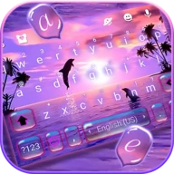 Sunset Sea Dolphin Keyboard Th