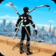 Black Spider Rope Hero Man
