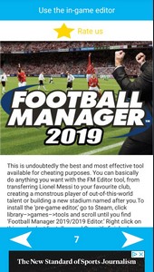 football manager 2019 in game editor not working