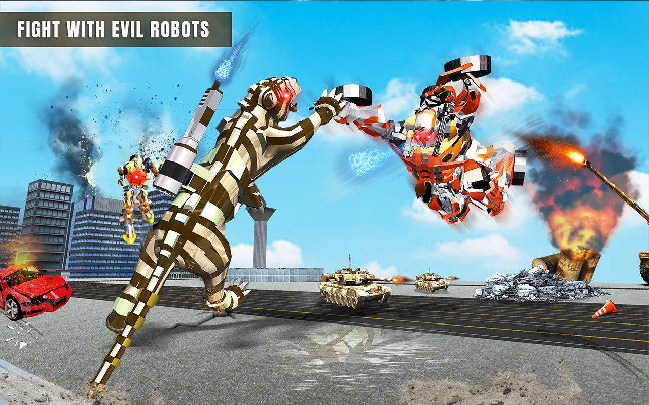 Flying Wild Tiger Robot Game para Android - Download