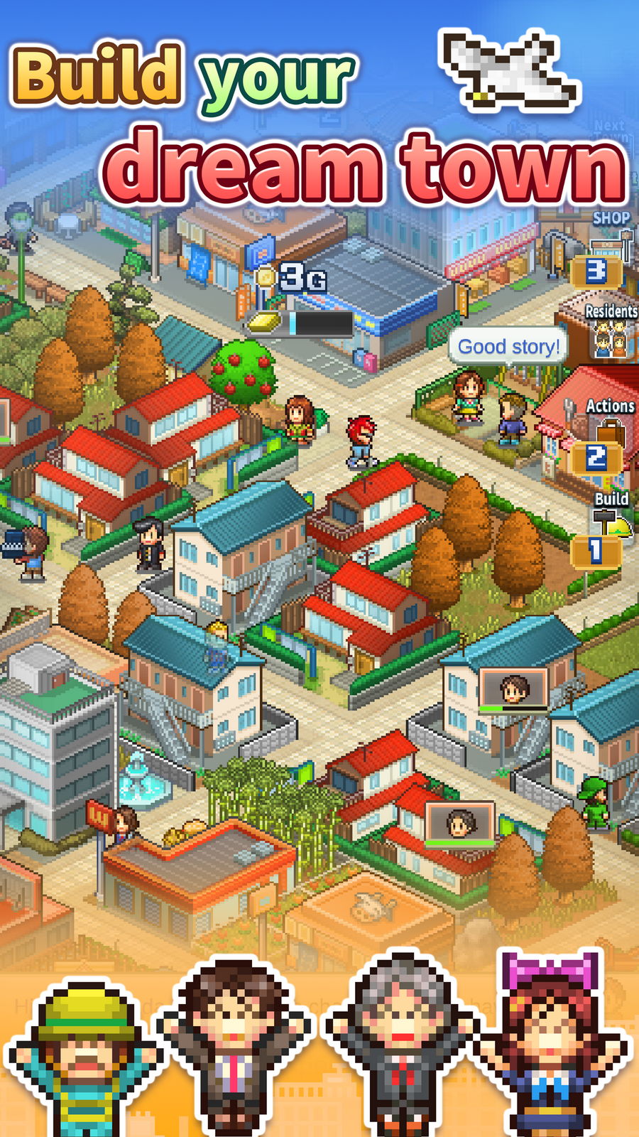 포켓 타운 스토리 Android 게임 APK (net.kairosoft.android.miniature_en) 에 의해  Kairosoft Co.,Ltd - PHONEKY에서 모바일로 다운로드