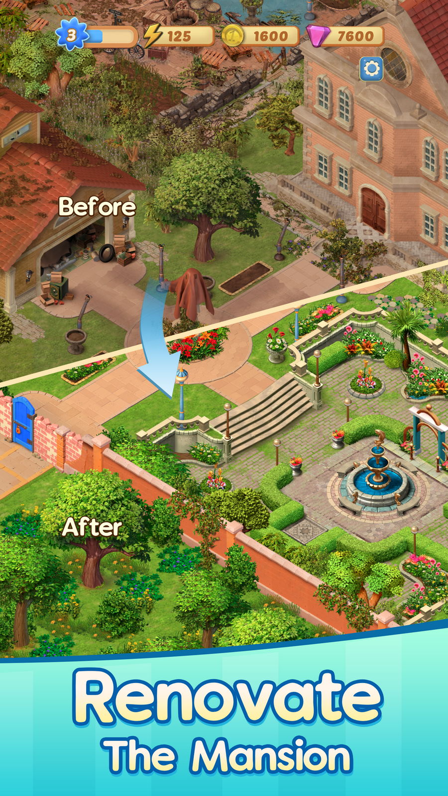 Merge Mansion Android Game APK by Metacore Games