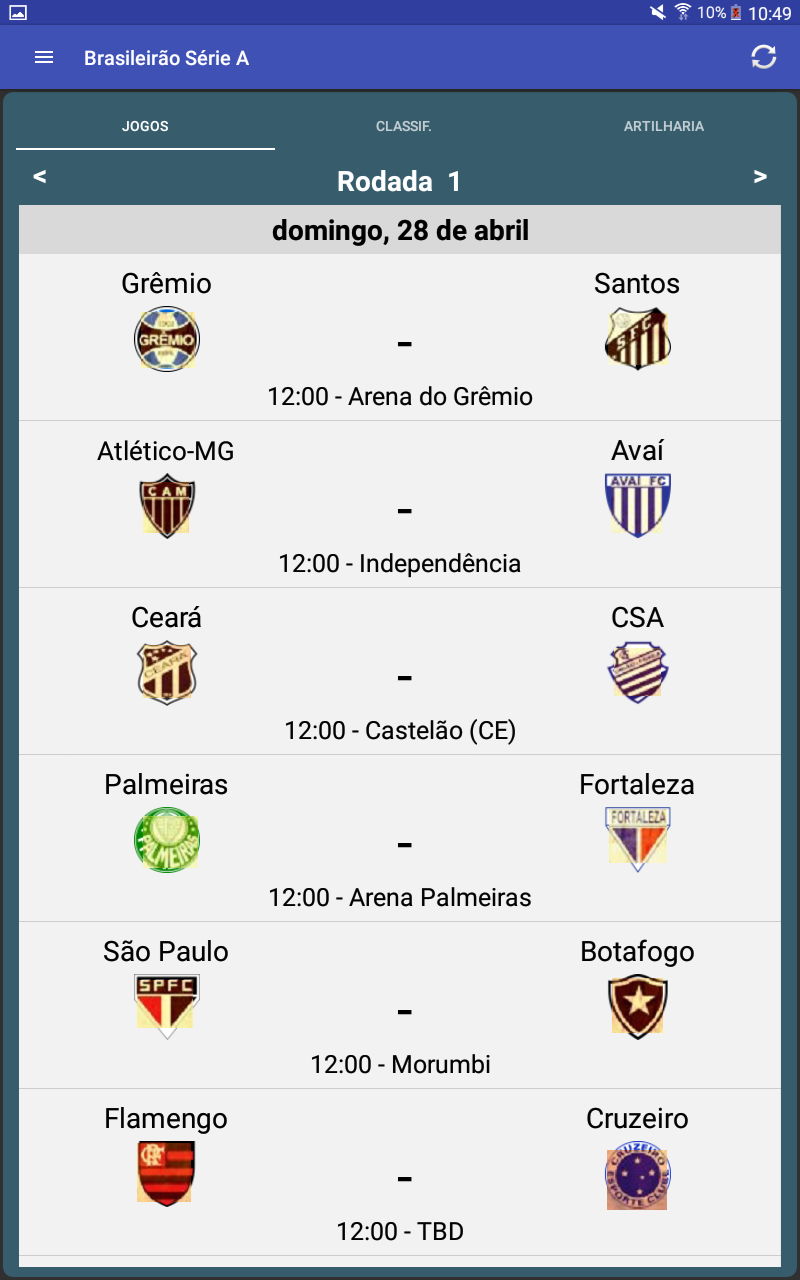 Tabela Brasileirão 2021 Android Game APK