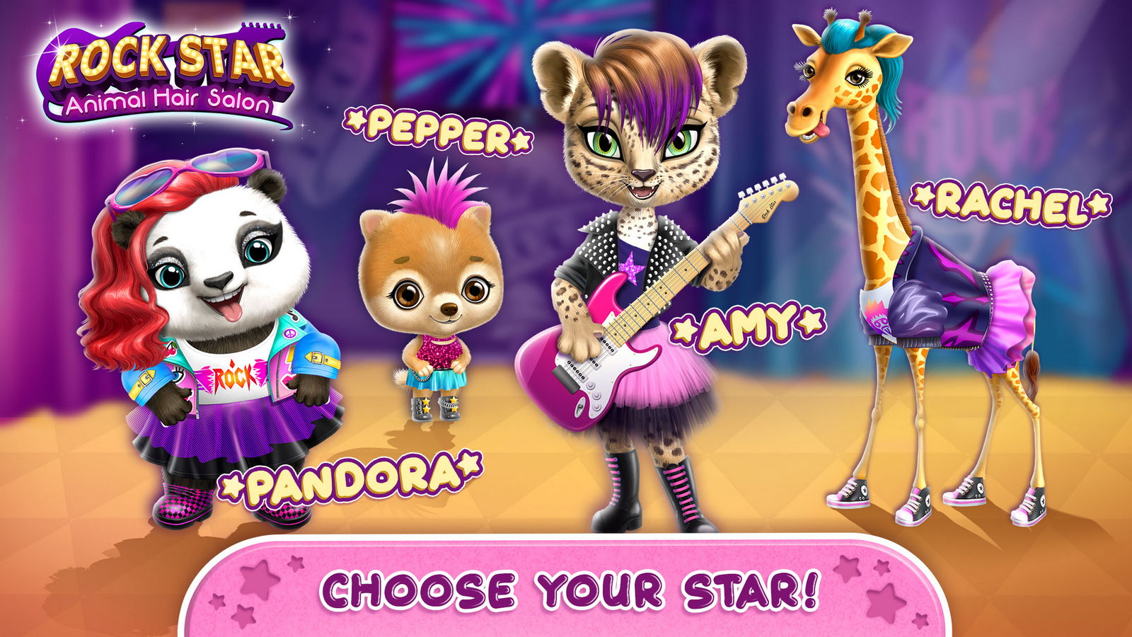 Rock Star Animal Hair Salon - Super Style & Makeup Android Permainan APK  (com.tutotoons.app.rockstaranimalhairsalon.free) oleh TutoTOONS - Muat  turun ke telefon bimbit anda dari PHONEKY