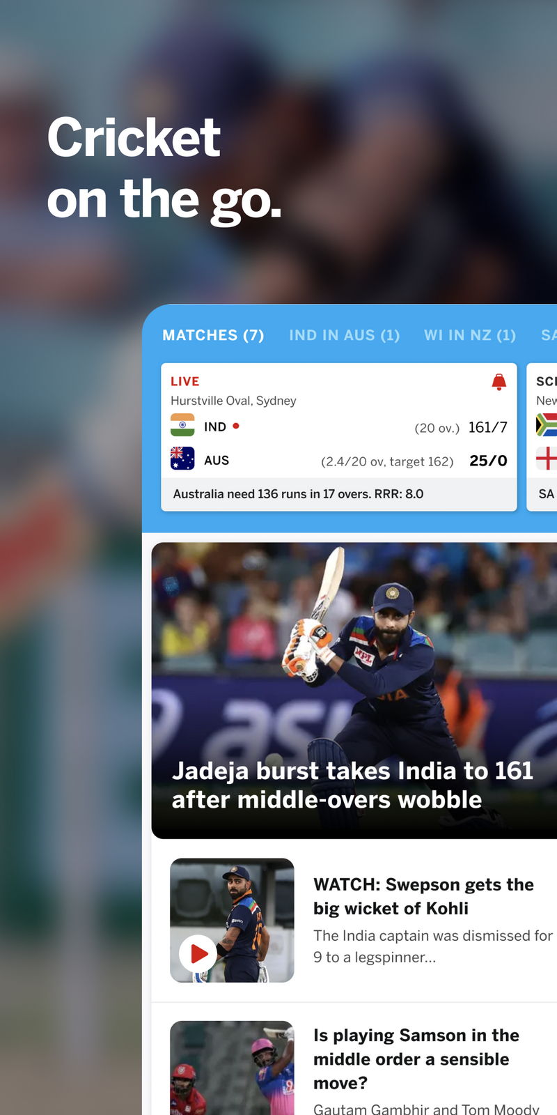 ESPNCricinfo - Live Cricket Scores, News & Videos Android Game APK (com ...