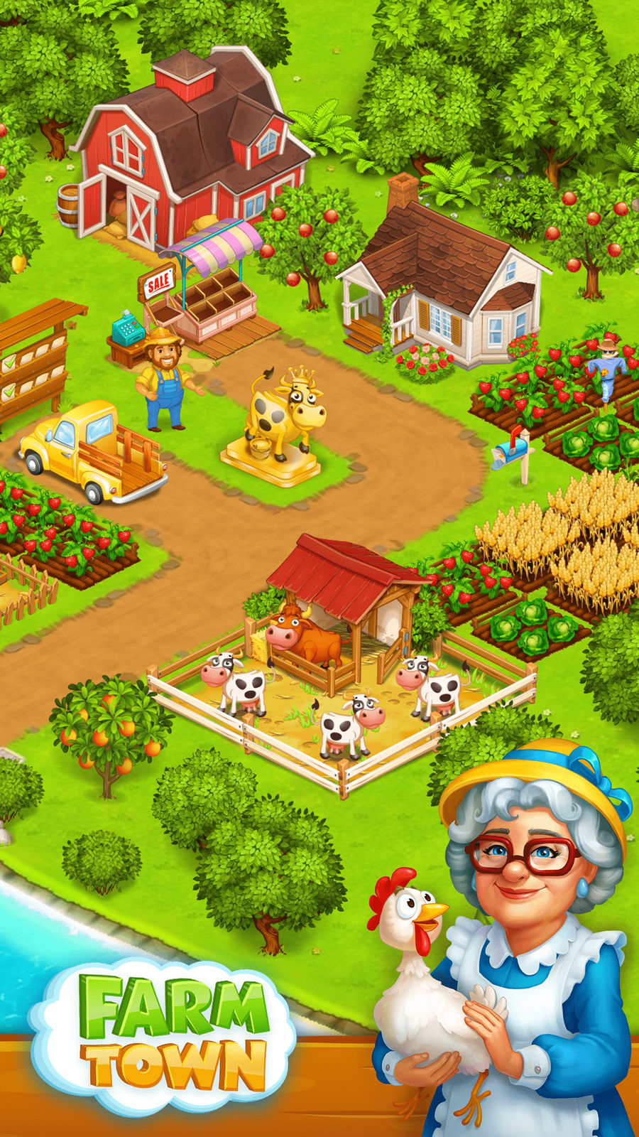 Ферма и Город: уДачная ферма Android Игра APK (com.foranj.farmtown3) по  foranj - farm day games u0026 paradise township hotels - Загрузить на свой  мобильный телефон от PHONEKY