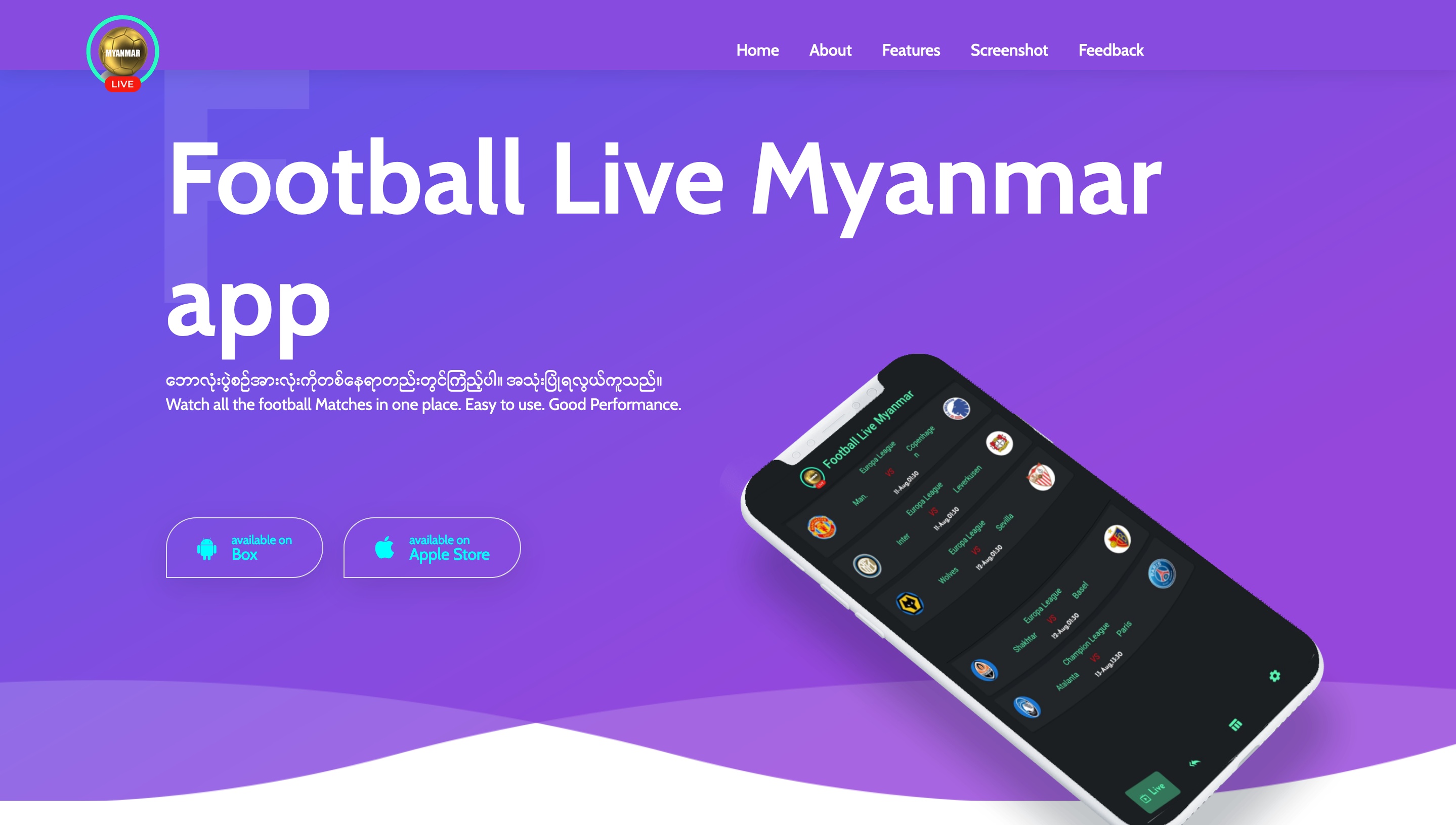 Football Live Myanmar Android Game APK by MMAPPLAB