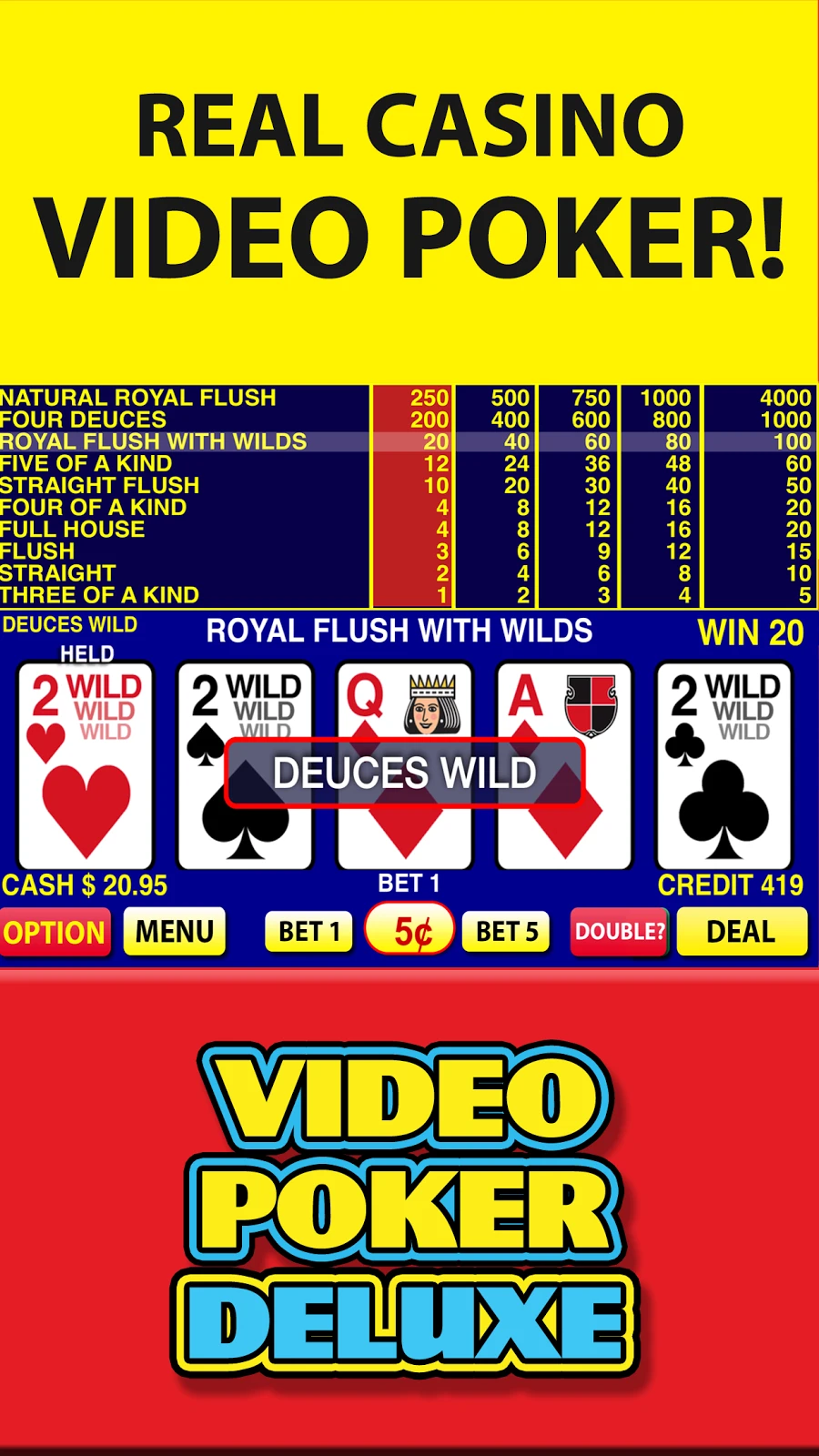 Video Poker Deluxe Android Gioco APK (com.happenlabs.videopoker) da ...
