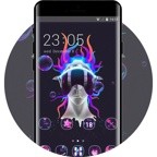 Abstract Mysterious dark neon theme