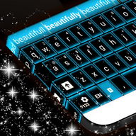 Glowing Blue Neon Keyboard