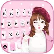 Pink Wink Girl Keyboard Theme