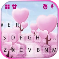 Pink Heart Tree Keyboard Backg