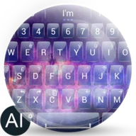 AI Keyboard Theme Glass Galaxy