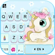 Cute Flower Unicorn Keyboard B