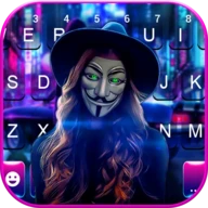 Neon Anonymous Girl Keyboard B