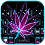 Pink Neon Weed Keyboard Backgr