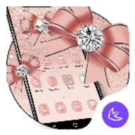 Luxury Rose Gold Diamond APUS Launcher Theme