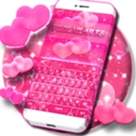 Pink Hearts Keyboard Theme