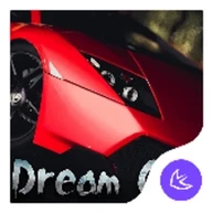 Red Speed car-APUS Launcher theme