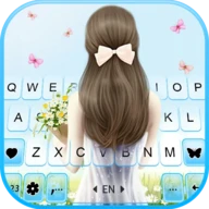 Bowknot Girl Keyboard Backgrou