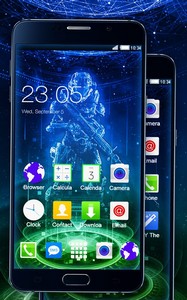 Futuristic Launcher Theme for Samsung S7: Hologram
