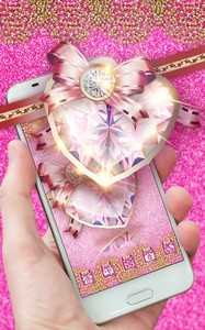 Pink Gold Fancy Theme: Glitter heart wallpaper HD