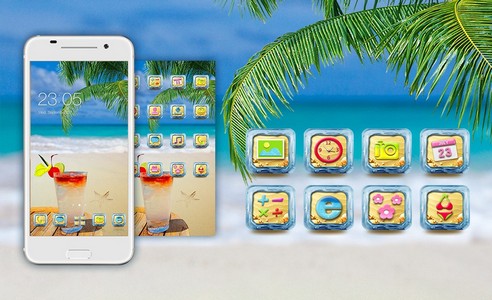 Hot Summer Theme: Tropical Sunny Beach wallpaper