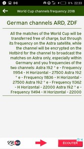 World Cup channels frequency 2018