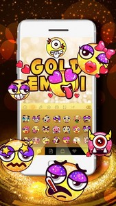 Gold Glitter Emoji Keyboard