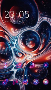Colorful Red bubble starry sky art theme