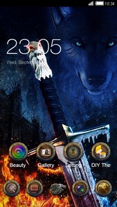 Game of Ice and Fire Theme: Wolf & Sword wallpaper