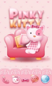 Pinky Kitty Go Launcher Theme