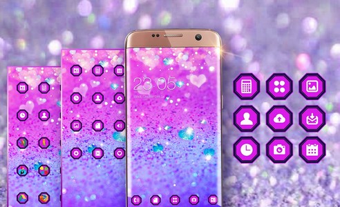 Purple Glitter Theme: Shining Sparkle wallpaper HD
