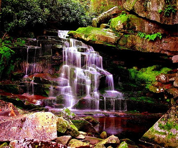Purple Waterfall Wallpaper