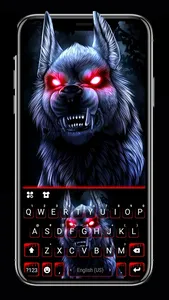 Dark Horror Wolf Keyboard Back