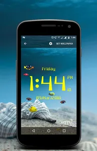 Aquarium digital clock lwp