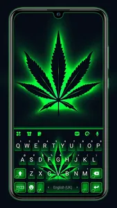 Neon Cannabis Keyboard Backgro