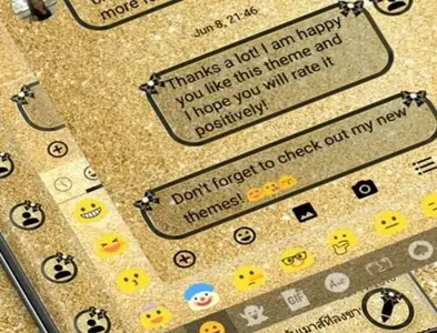 SMS Messages Glitter Gold Bow