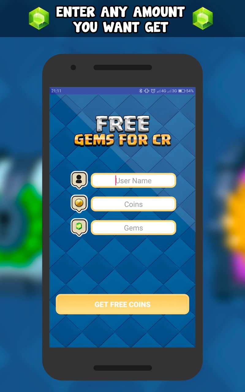 Free Gems For Clash Royale 19 Android App Apk Com Sotofware Freegems By Sotofware Computers Download On Phoneky