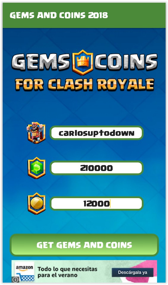 Gems Coins For Clash Royale 19 Android App Apk Com Sotofware Gemsandcoinscr By Sotofware Computers Download On Phoneky