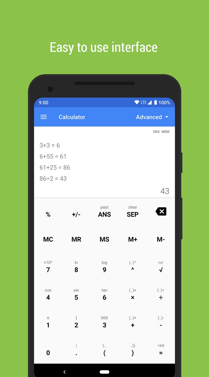 Calculator v 3.2.9. First calculating