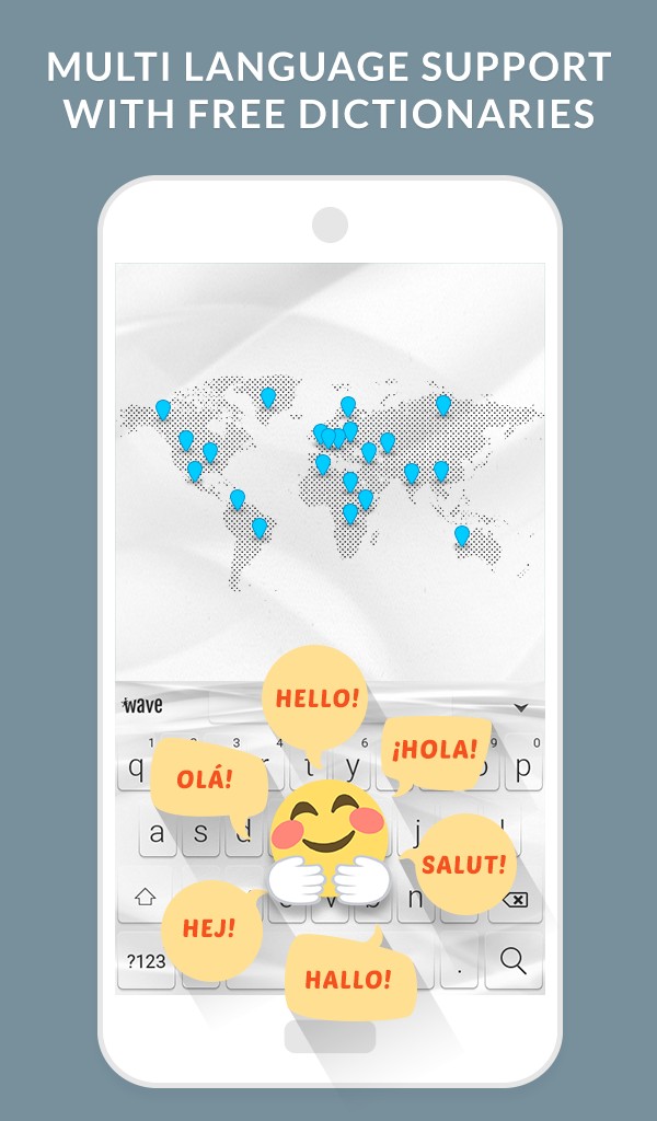 Wave Keyboard Background - Animations, Emojis, GIF