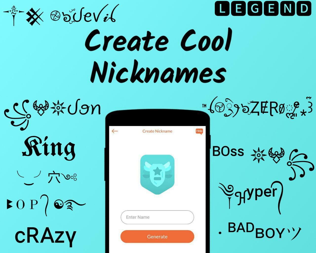 Ник Создатель: Free Nickfinder App ? Android Приложение APK  (com.happyverse.nicknameforgamers) по Happy-verse - Загрузить на PHONEKY