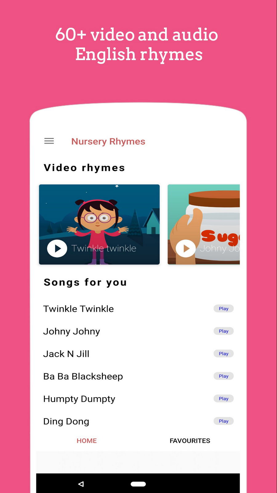 Free Nursery Rhymes App   Videos   Offline songs Android App APK ...