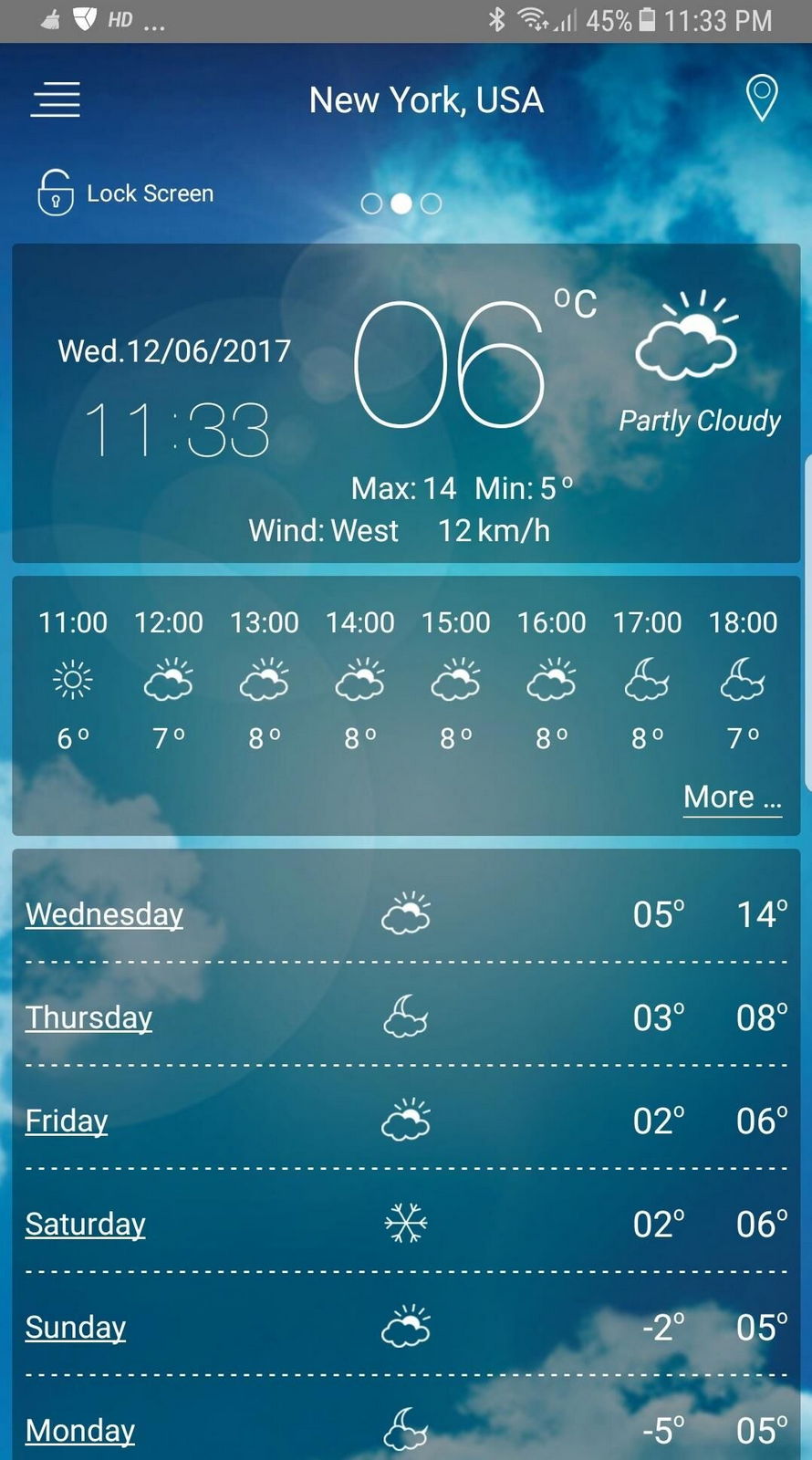 Поставить погоду на экран андроид