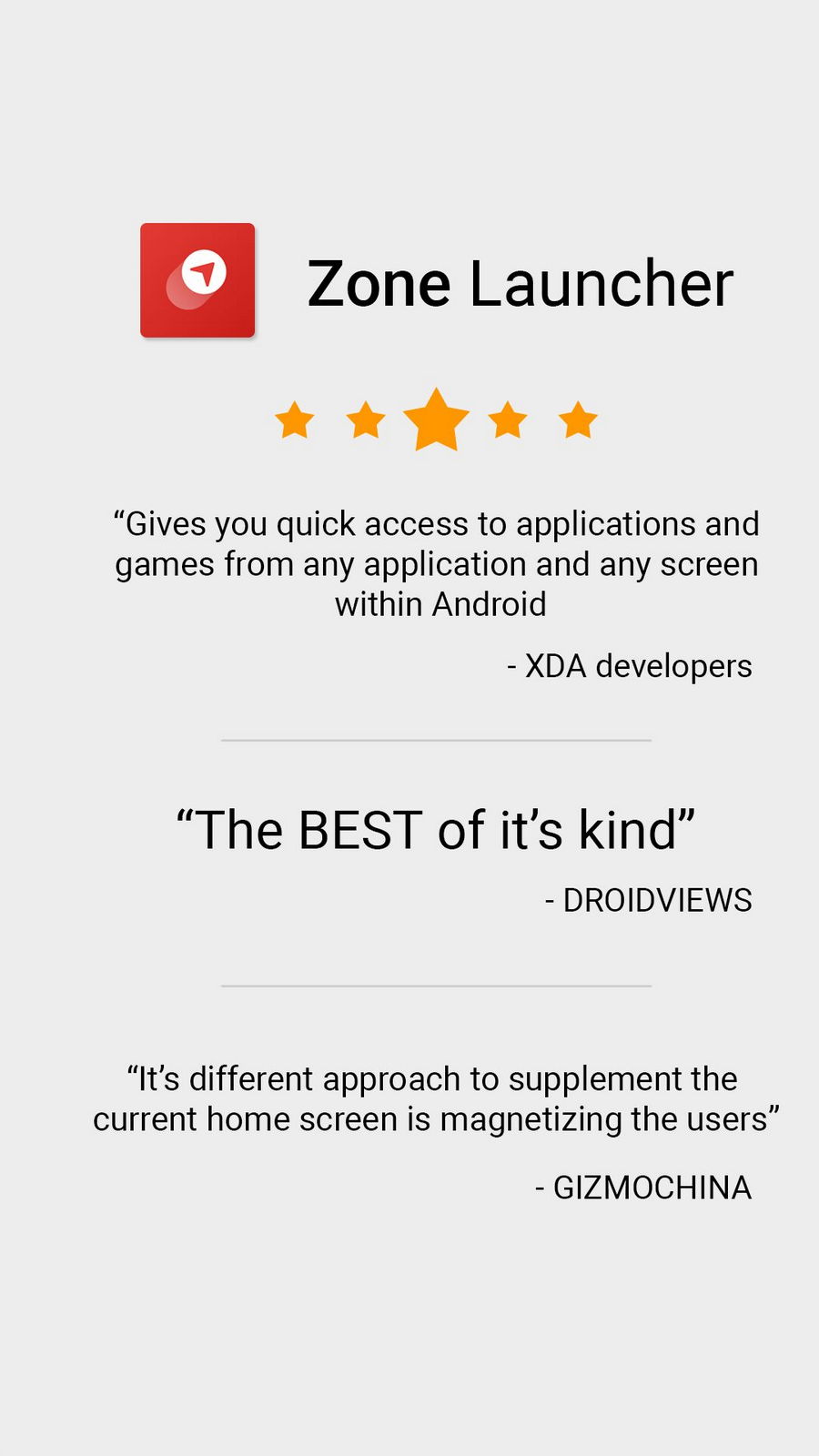 Zone Launcher - One Swipe Edge Launcher and Drawer Android App APK by BIALY