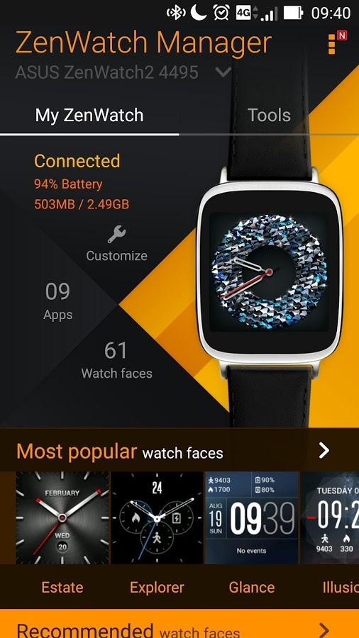 ZenWatch Manager Android Aplikacja APK (com.asus.watchmanager) przez ...