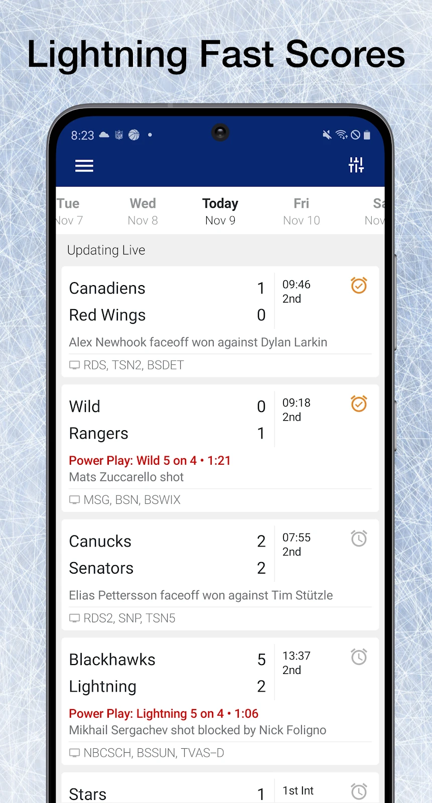 Scores App: NHL Hockey Scores Android 应用程序 APK (com.sports.schedules ...